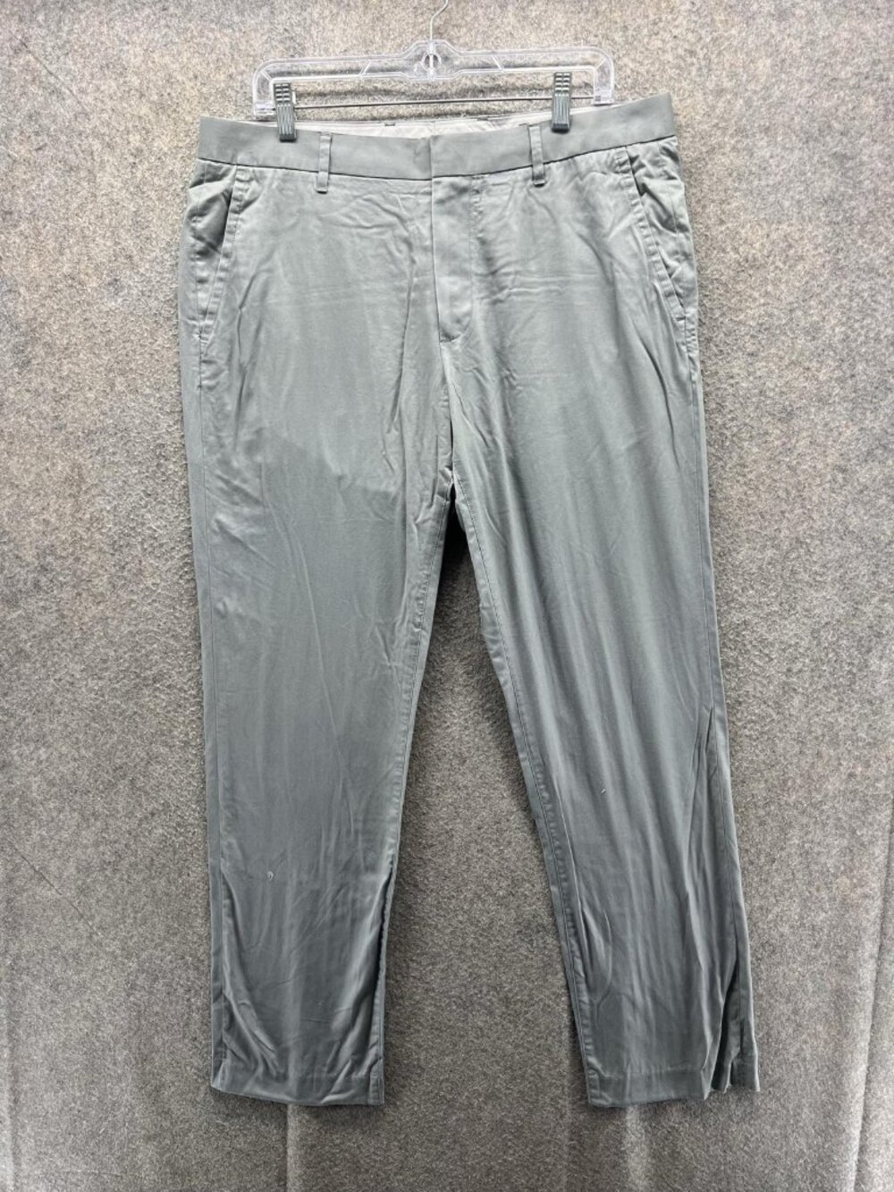 Bonobos Pants Men 35x32 Gray Friday Chino Slim Fit Flat Front Casual Tapered